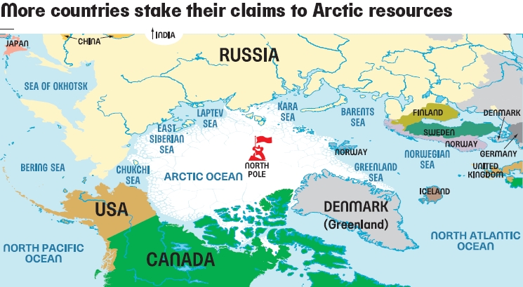 Polar View of North America Russia